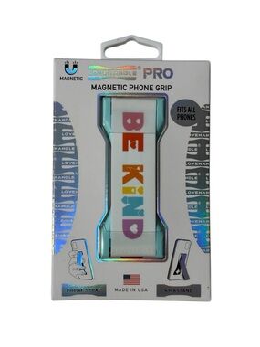 NIB PRO Magnetic Phone Grip - White with Multicolor Letters ‘BE KIND’